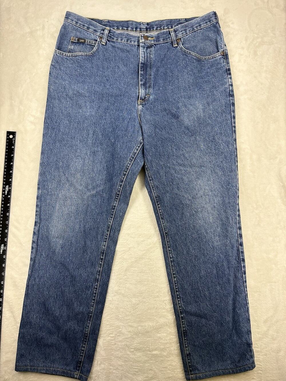 LEE VINTAGE USA MADE BLUE DENIM JEANS MEN'S SIZE 38x30